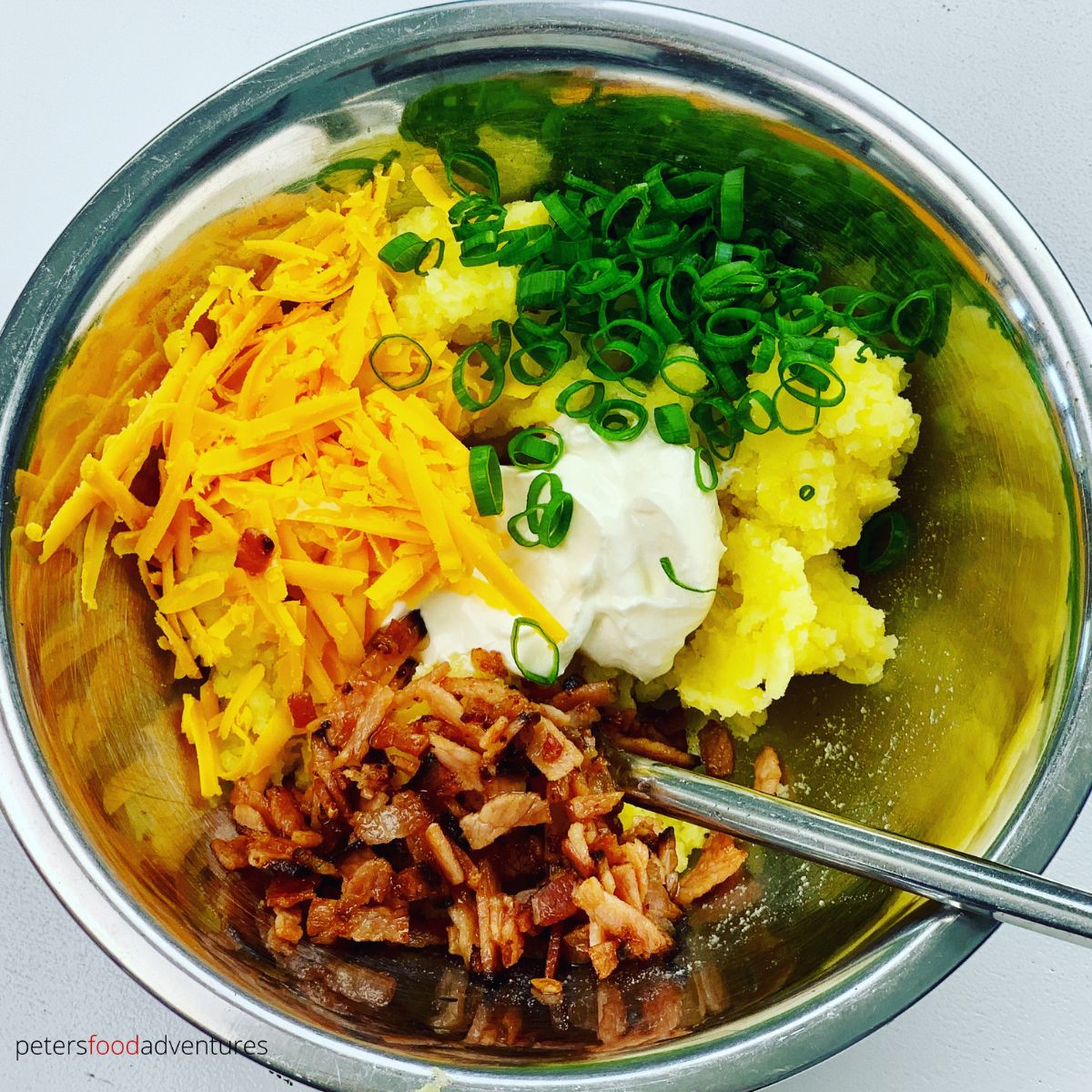 bowl of twice baked potatoes mixture