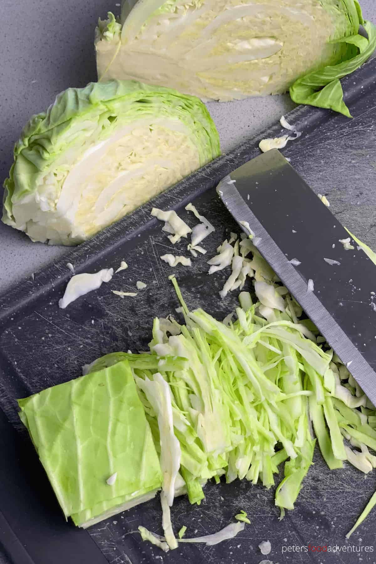 slicing cabbage for pickling cabbage