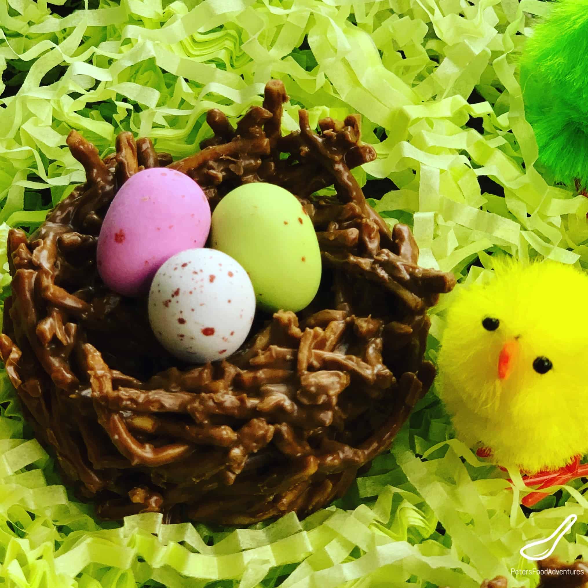 Easy to make, Chocolate Chow Mein Birds Nest Cookies are the perfect Easter and springtime treat. Fun to make and a big hit with your kids!
