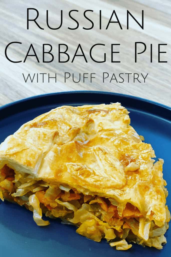 Russian Cabbage Pie that is easy to make using a puff pastry shortcut. Stuffed with butter braised cabbage. A tasty vegetarian meal that’s perfect for lunch or dinner!