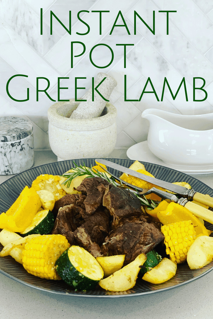 A foolproof Greek Instant Pot Lamb recipe with rosemary, garlic, oregano, thyme, lemon and red wine. An easy pulled lamb or tender roast dinner recipe, a pressure cooker favorite!
