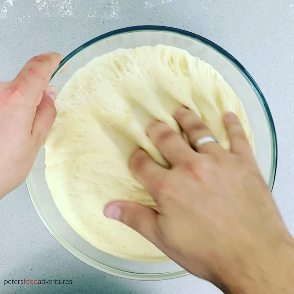 punching down dough