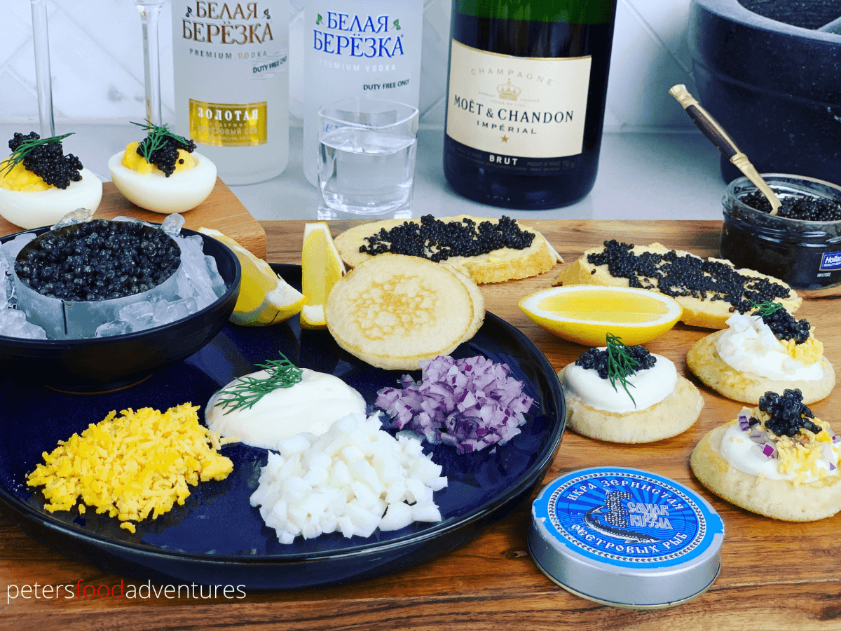caviar served with Russian Vodka