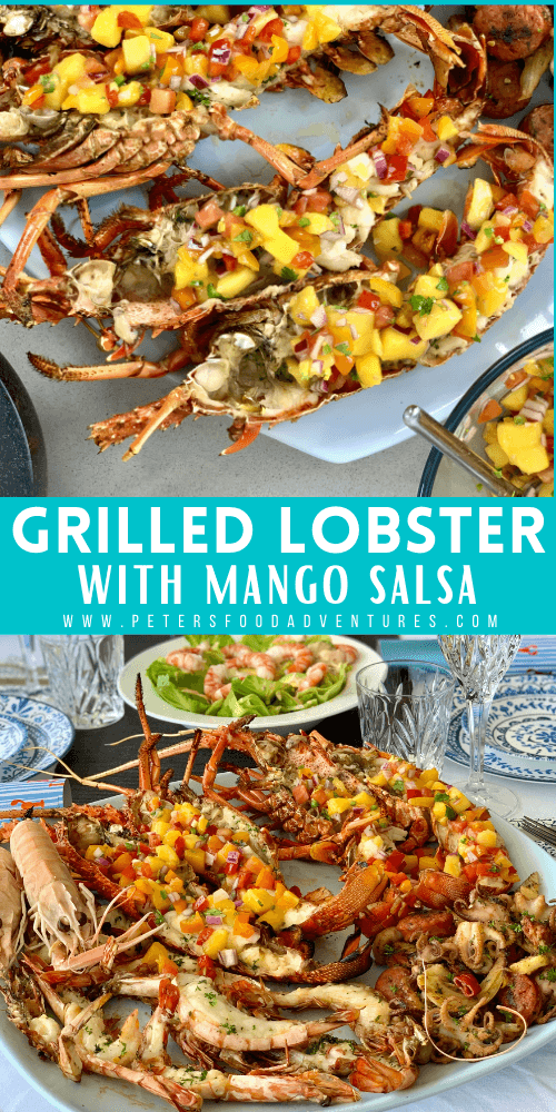 Grilled Australian Rock Lobsters or Grilled Lobster Tails are the perfect summer bbq feast. Dressed with a delicious mango salsa topping, this dish will be the crowning glory of your bbq party. Make it as part of your seafood platter feast, an Australian favorite.