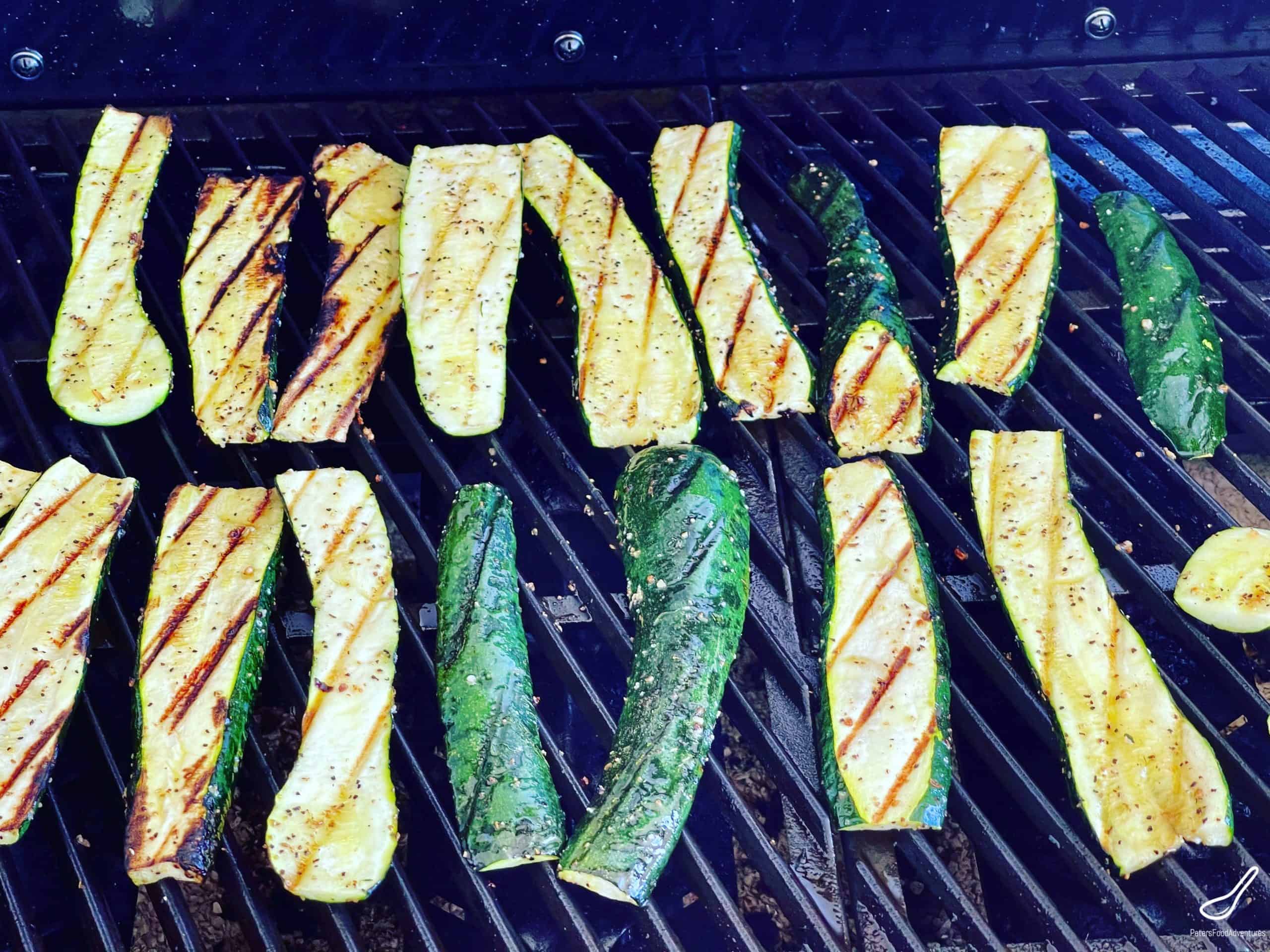 Char Grilled Zucchini on a bbq