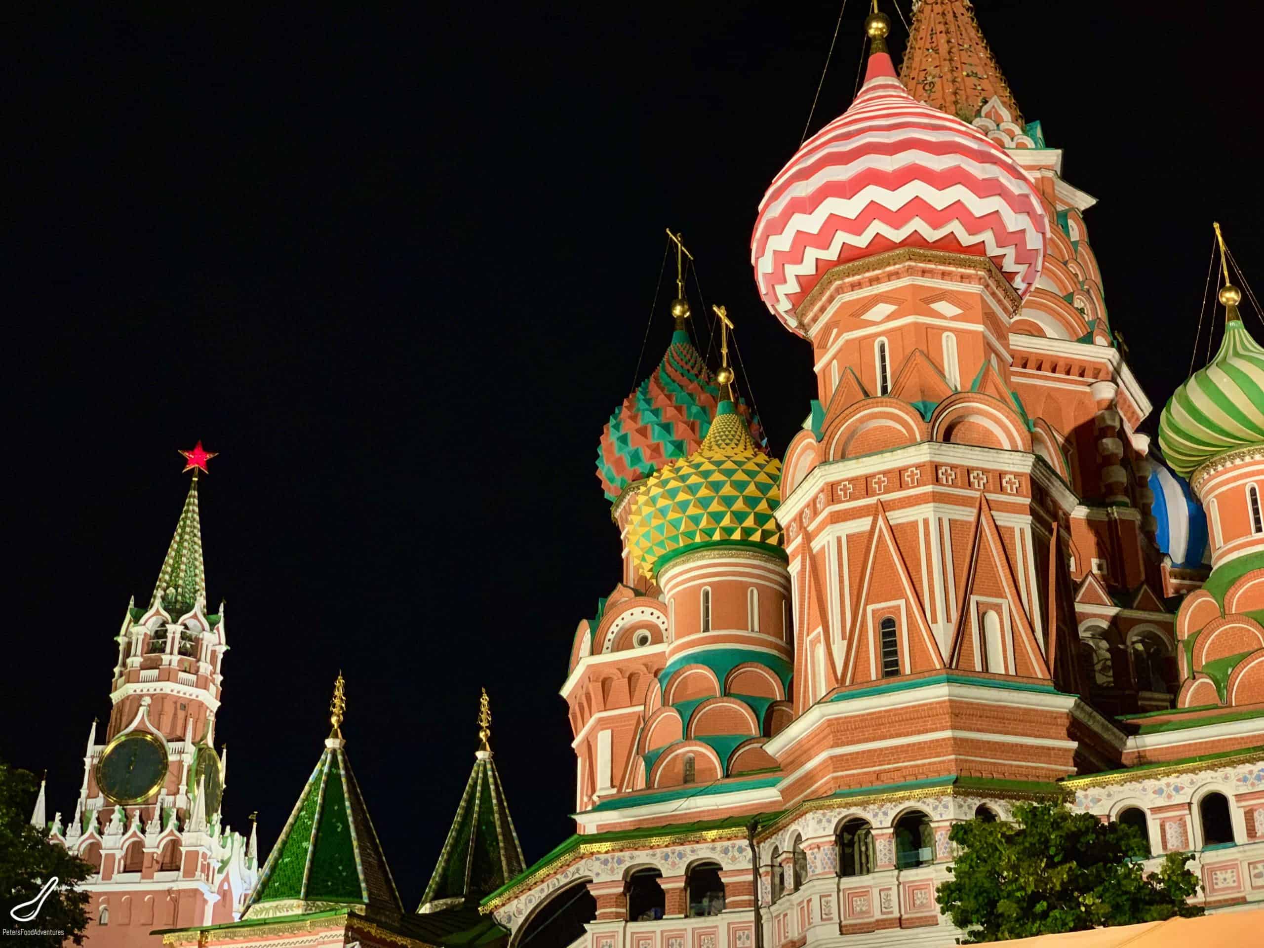 Moscow at night, St Basils and the Kremlin