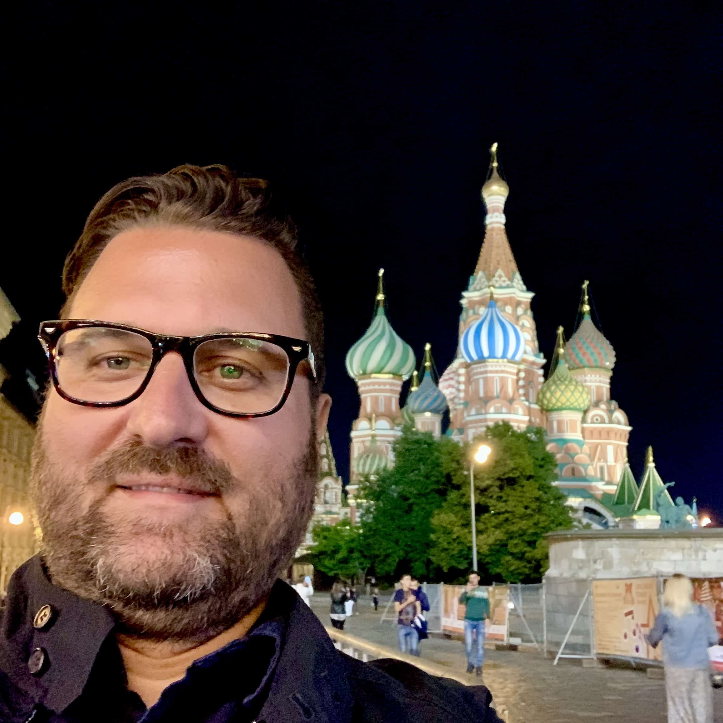 Walking in Moscow at Night in Red Square