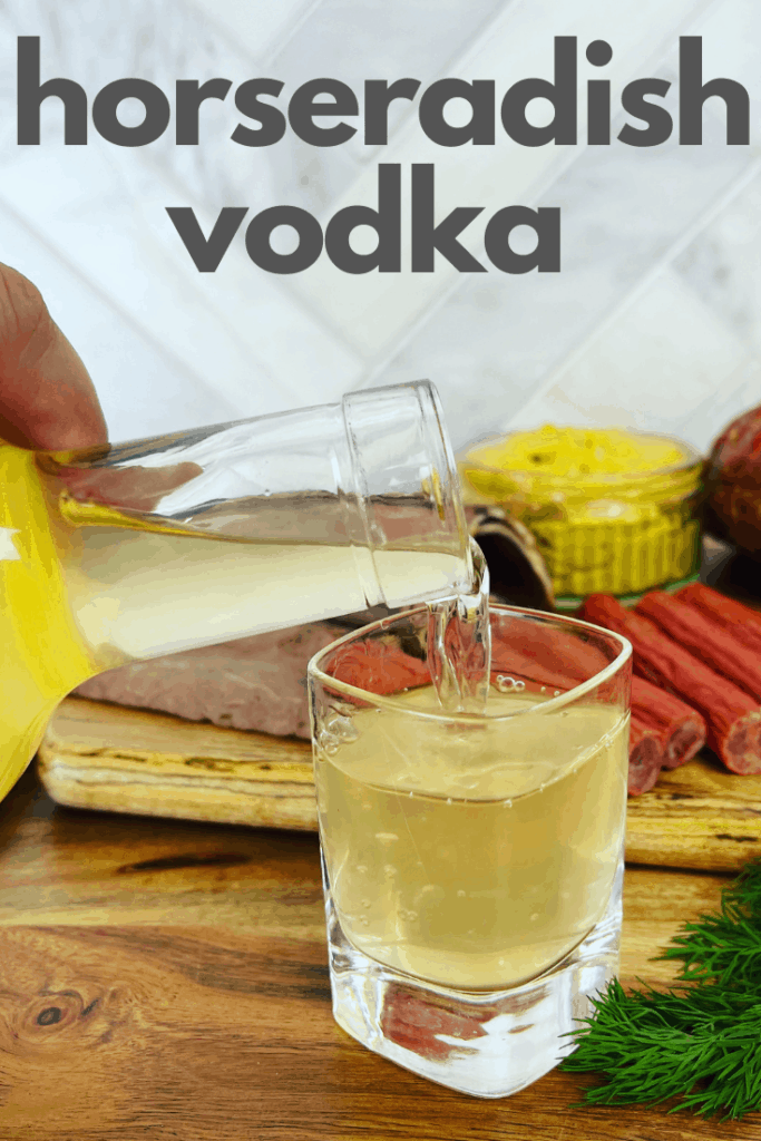 It's easy to make Horseradish Vodka or Hrenovuha (Хреновуха). There are health benefits of horseradish, and most importantly, it boosts your appetite! Perfect for your next Russian feast!