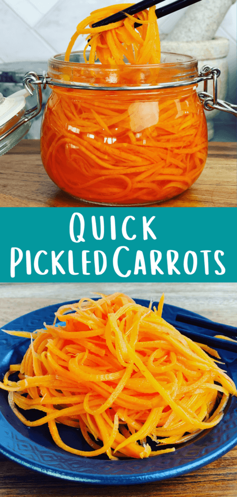 Quick Pickled Carrots recipe that's perfect for your Vietnamese Rolls or as a pickled side dish. Sweet and tangy with that vinegary pickle flavor that everyone loves. Takes only minutes to prepare!