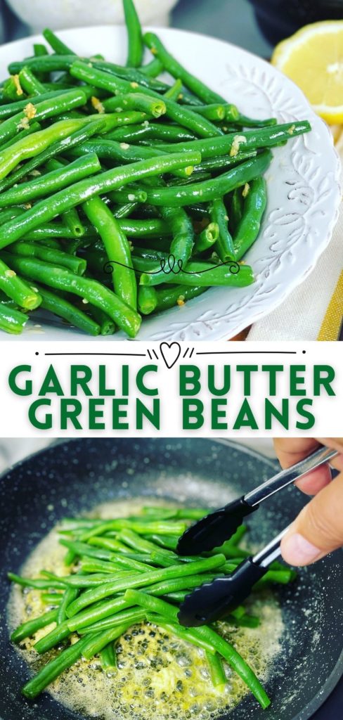 garlic butter green beans pinterest pin
