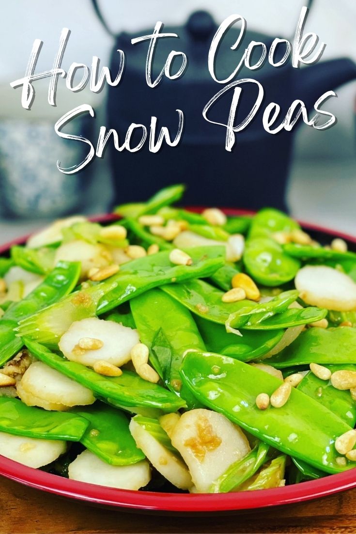 snow peas with pine nuts
