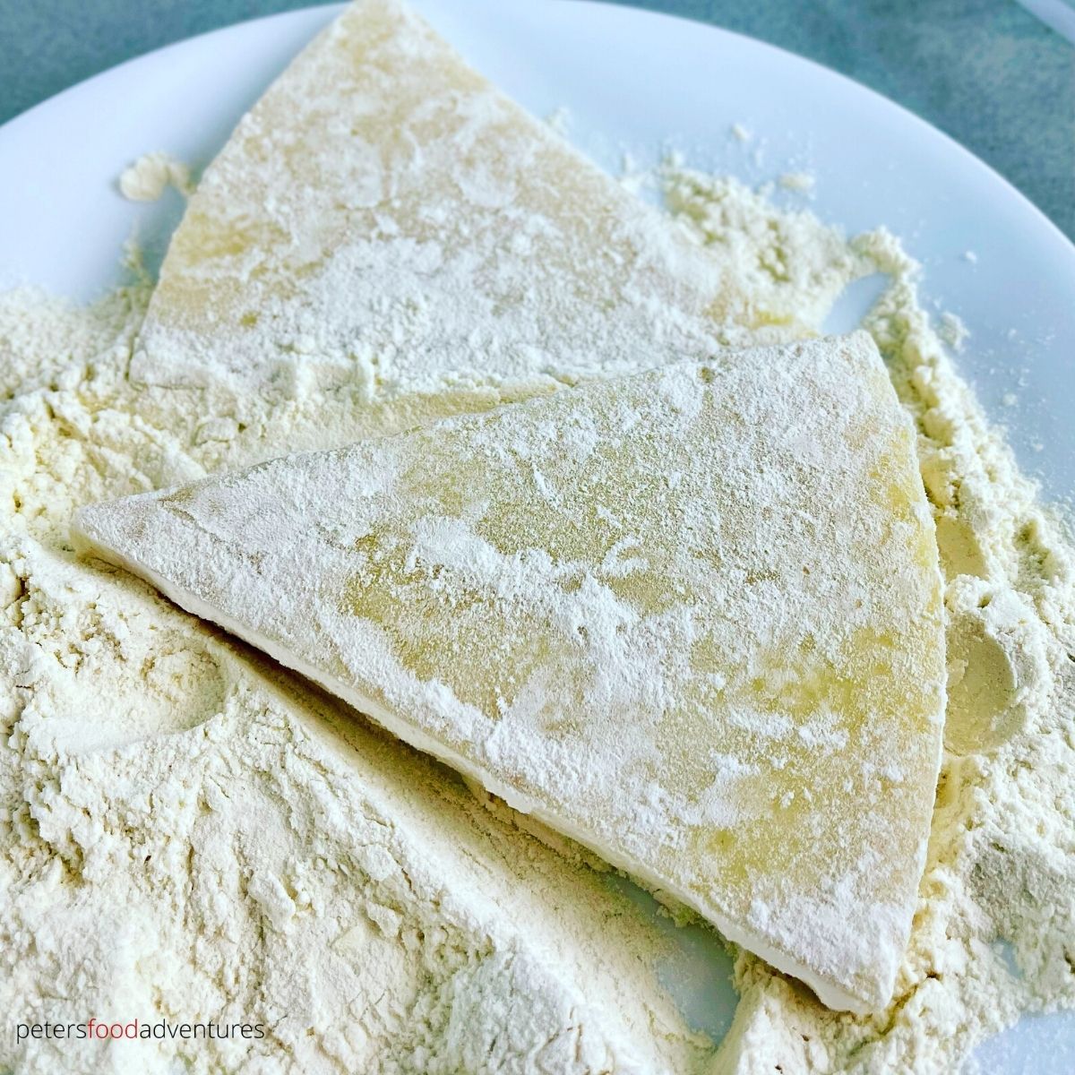 saganaki cheese dredged in flour
