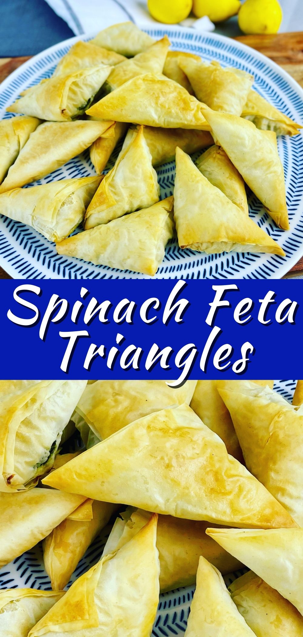 spinach feta triangles platter