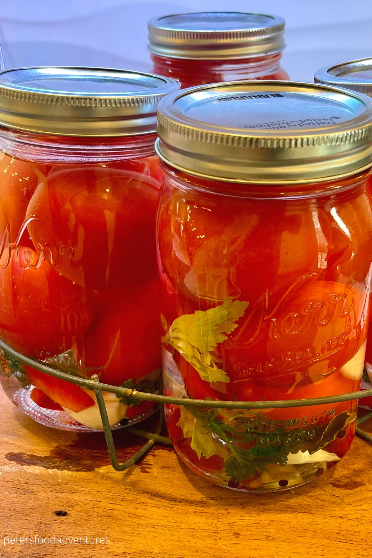 canned tomatoes ready for canning