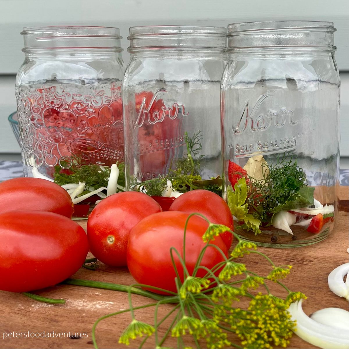 tomatoes with mason jars