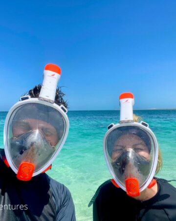 snorkel face masks coral bay