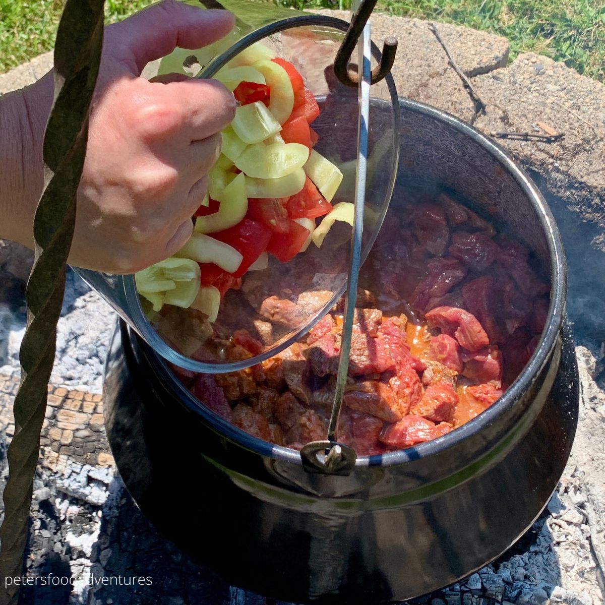 adding peppers into cauldron