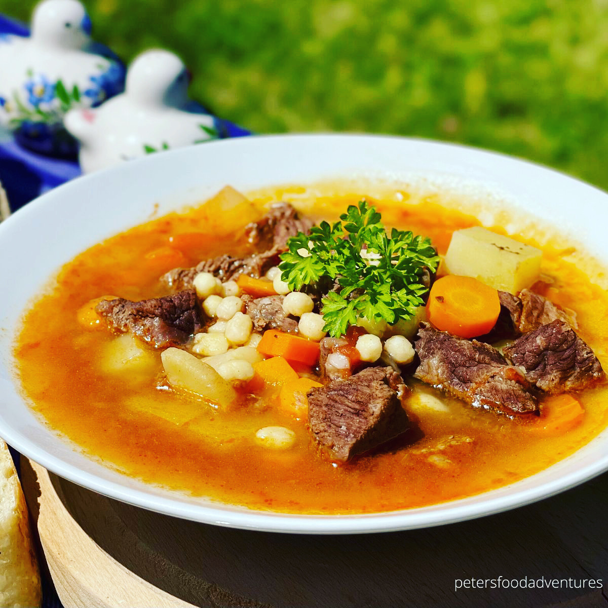 bowl of Hungarian goulash soup