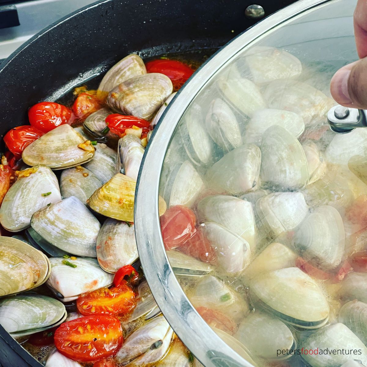 steaming clams with lid