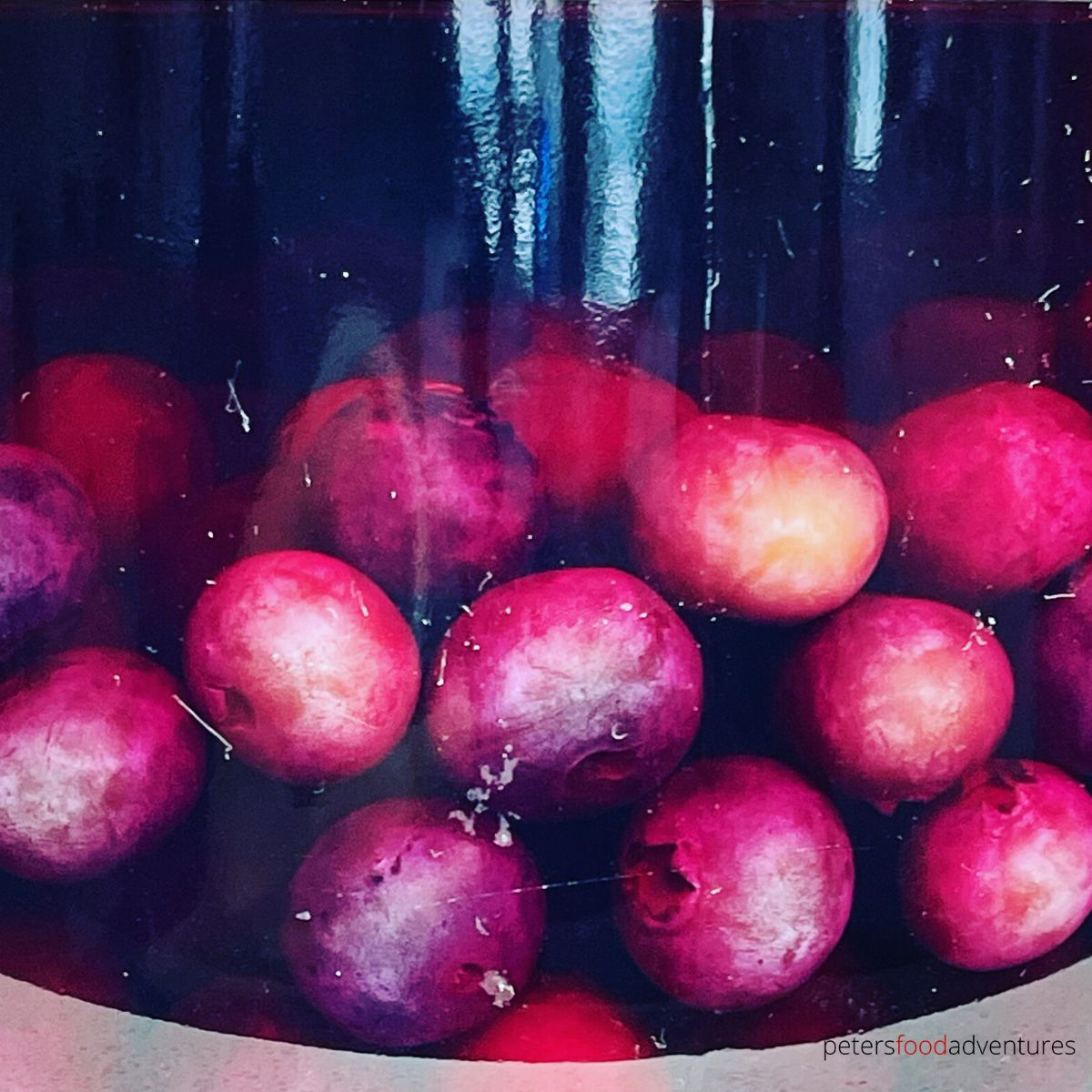 blueberries infusing vodka