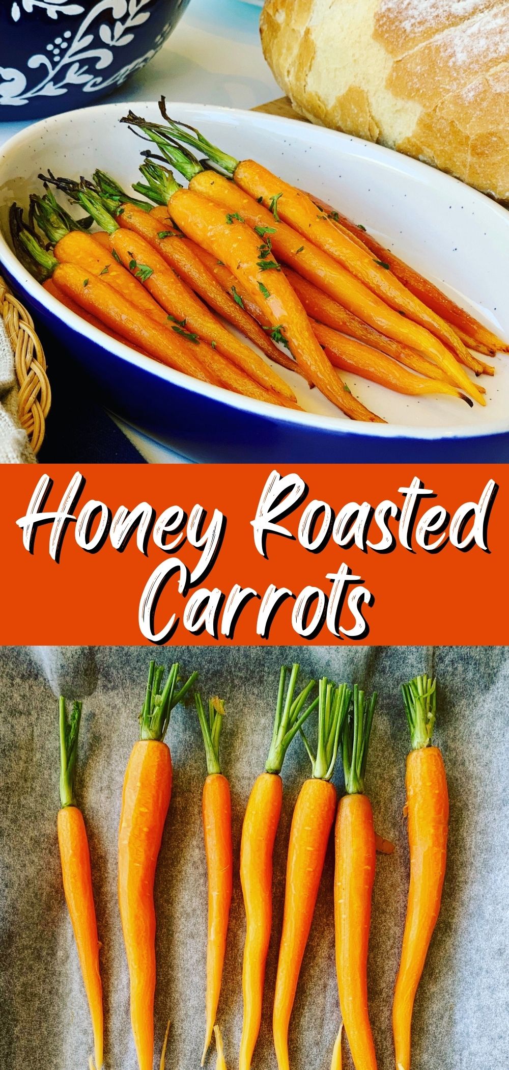 roasted carrots in a tray
