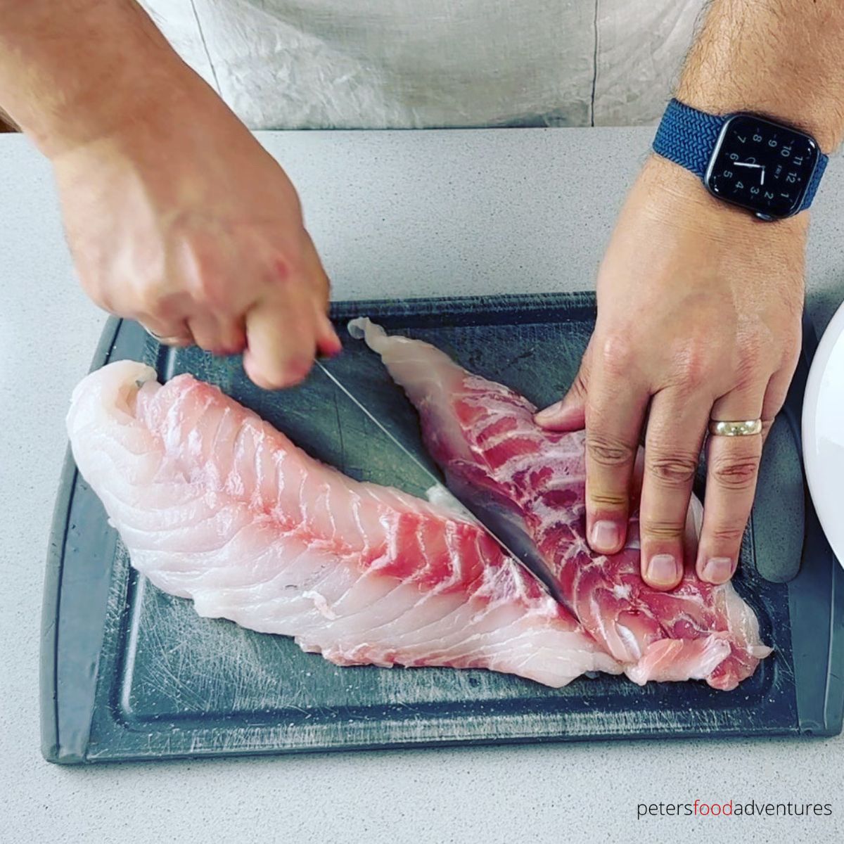 cutting cod portions