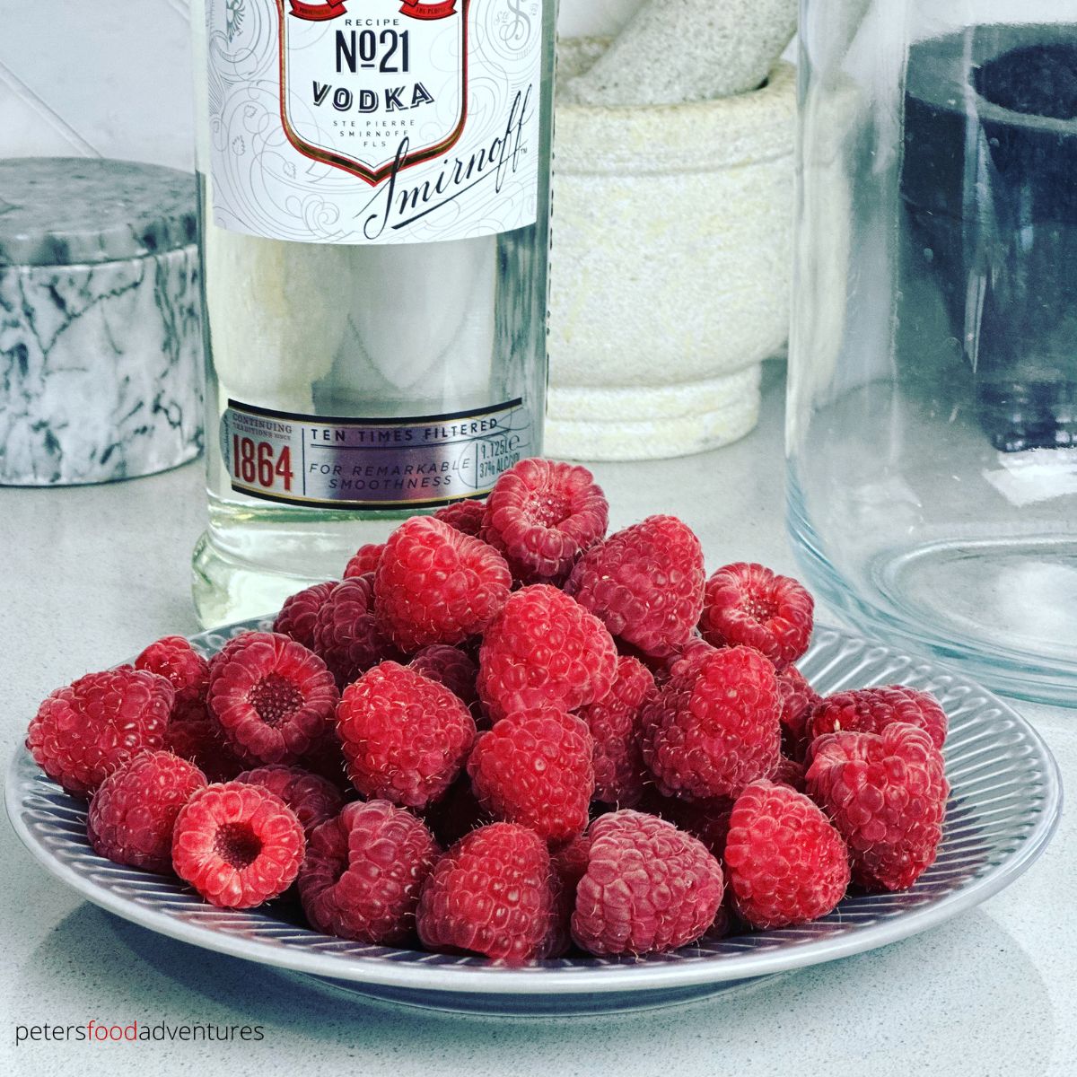 raspberries and vodka