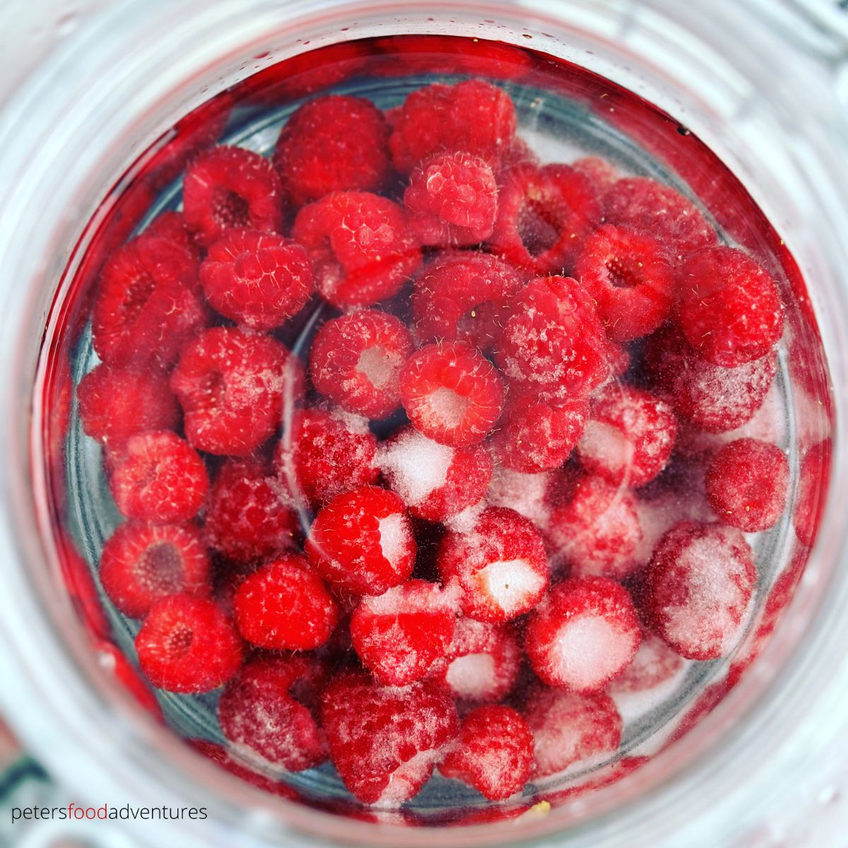 infusing raspberries in vodka