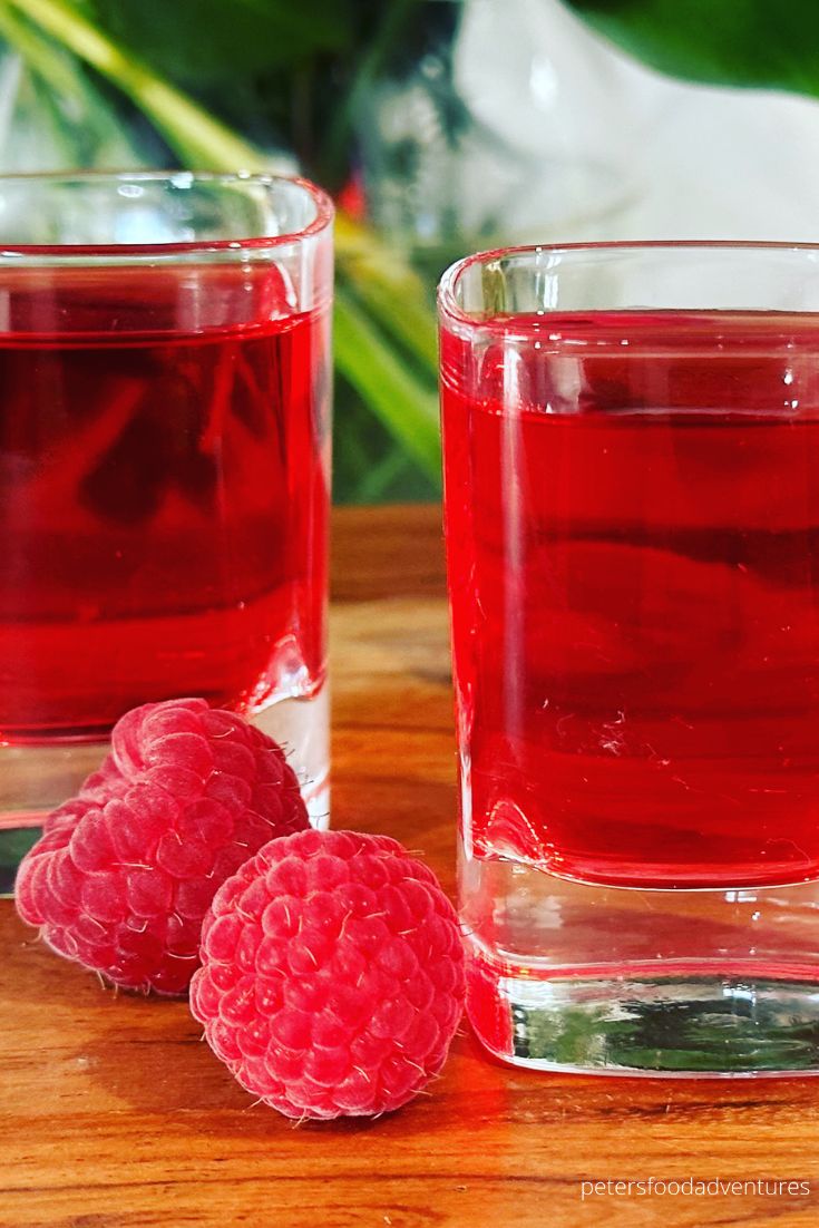 raspberry vodka in glass