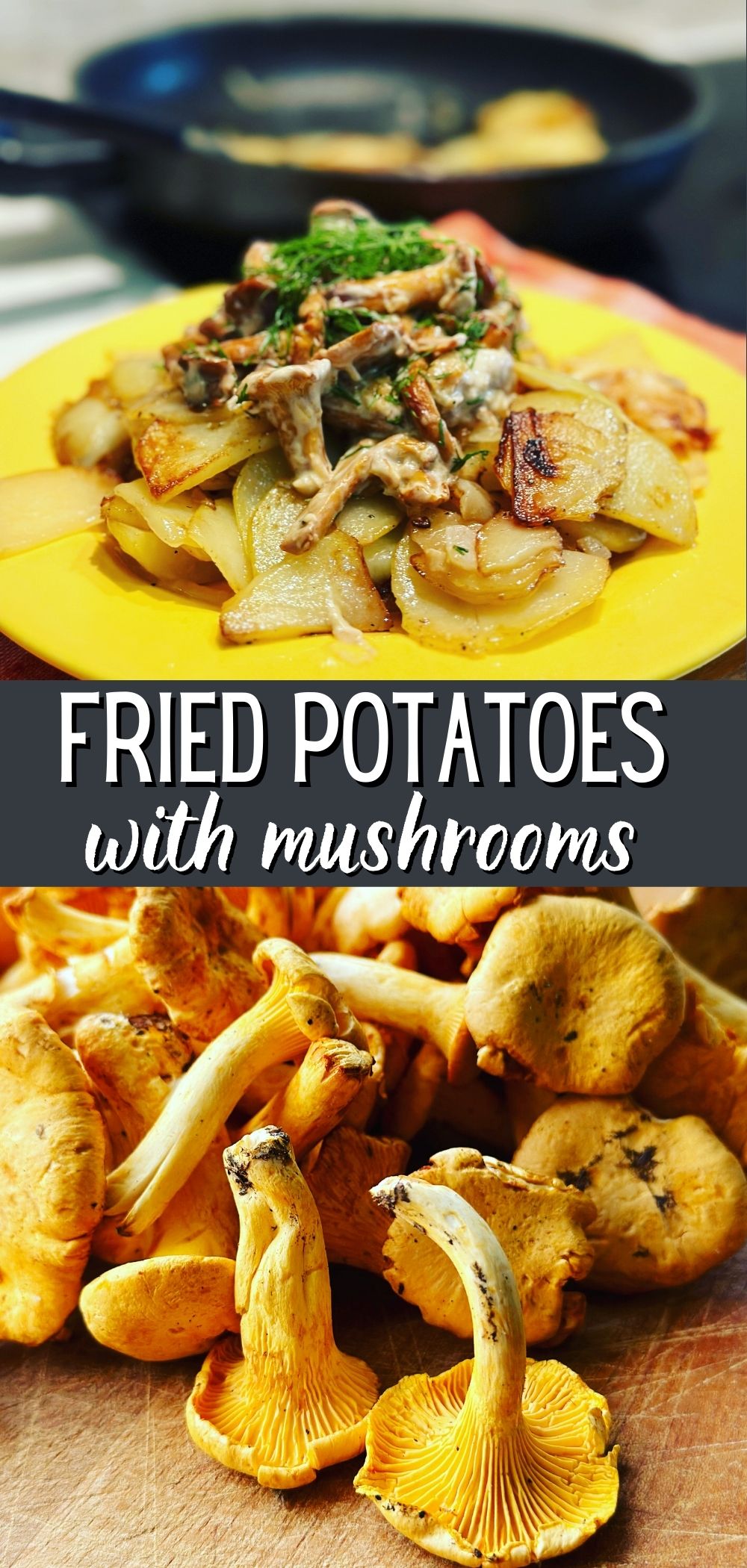 fried potatoes with mushrooms pinterest pin