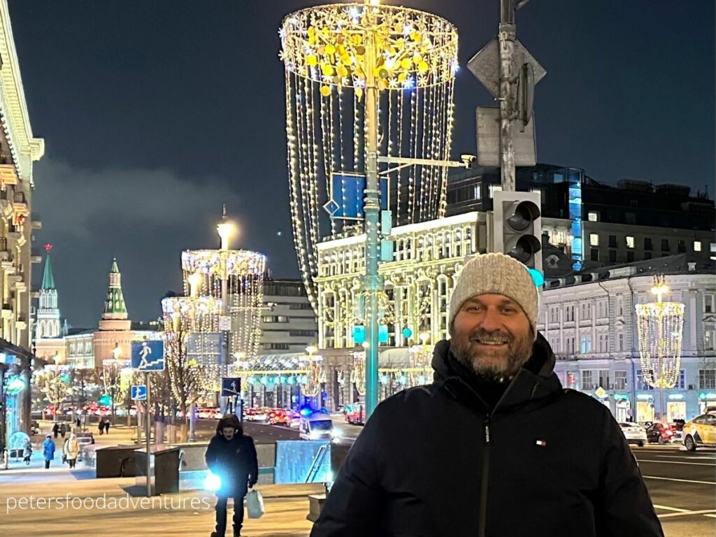 man standing in moscow winter Ritz Carlton