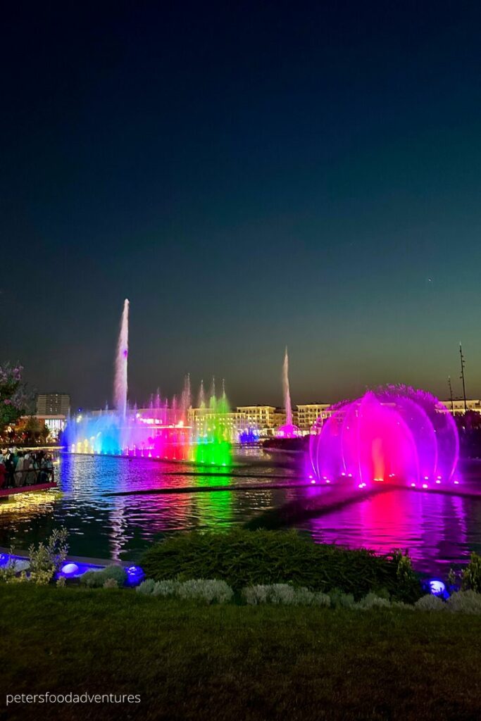 tashkent fountain show at night