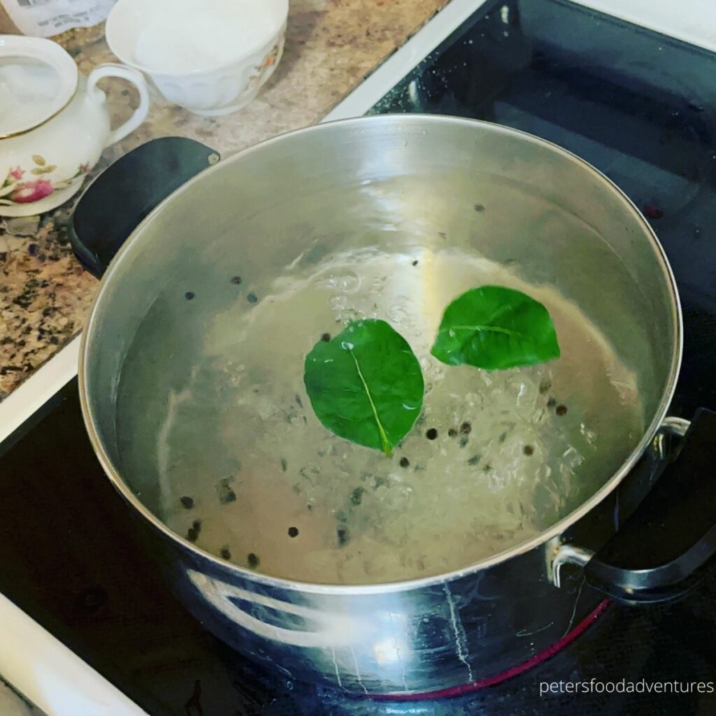 brine boiling in pot