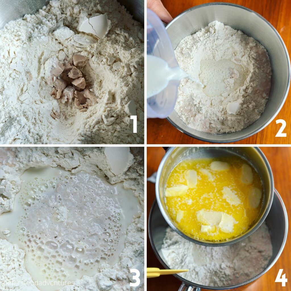 making dough in bowl