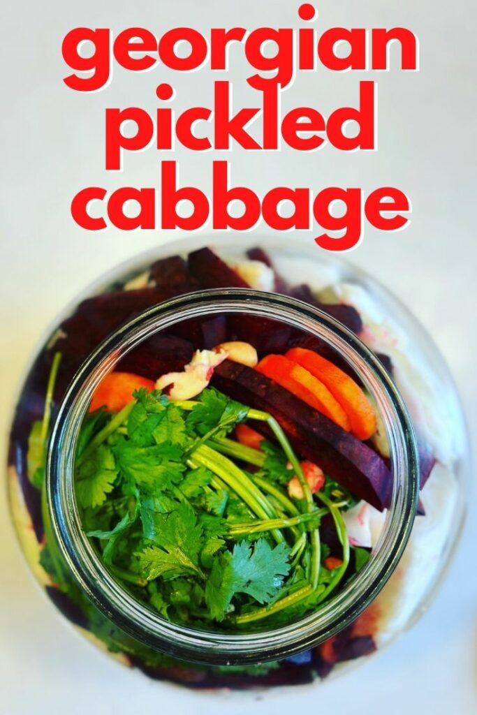 pickled cabbage pin with beets