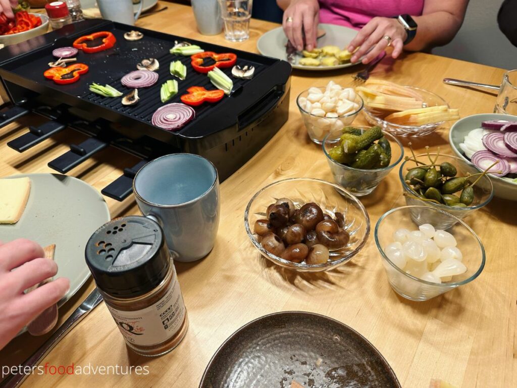 raclette dinner on table