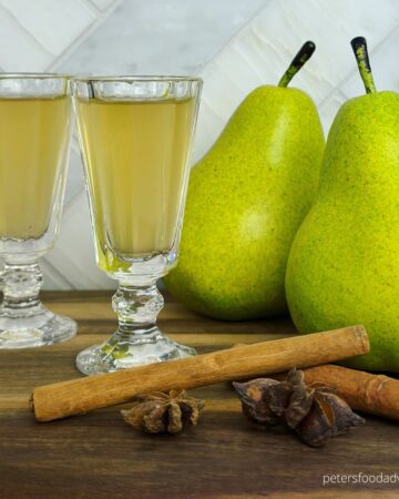 pear vodka served in shot glasses