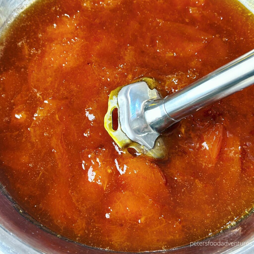 blending apricot jam