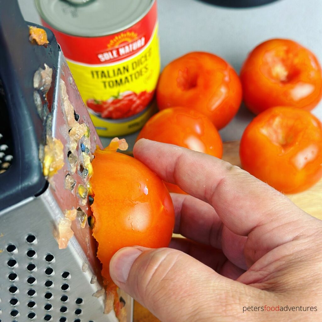 grating tomatoes