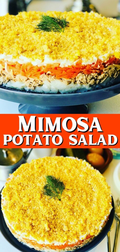 serving mimosa salad pinterest pin