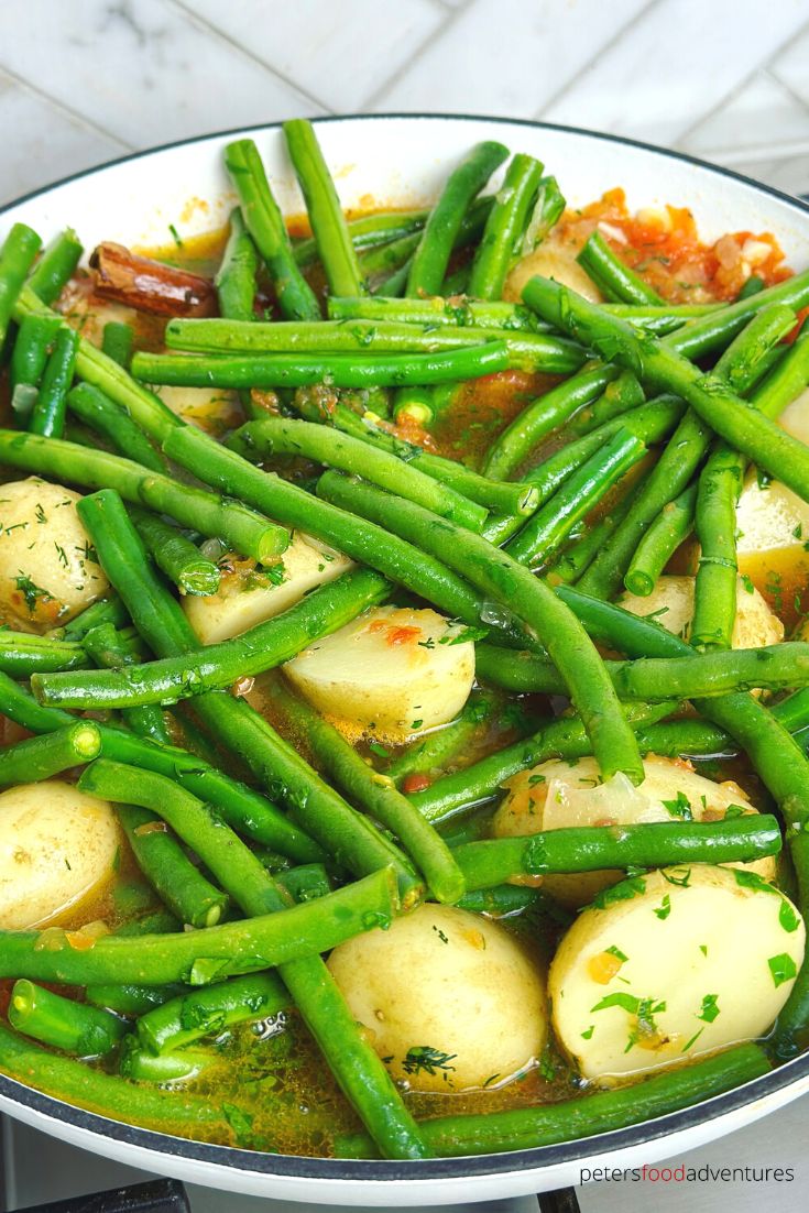 saute green beans and potatoes