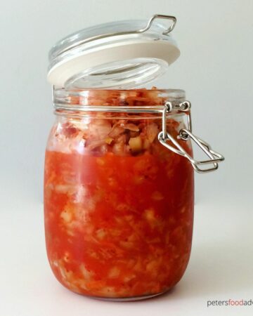 spicy sauerkraut jar