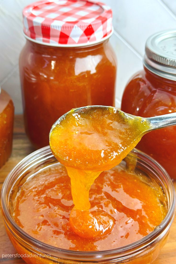 spoon of apricot jam