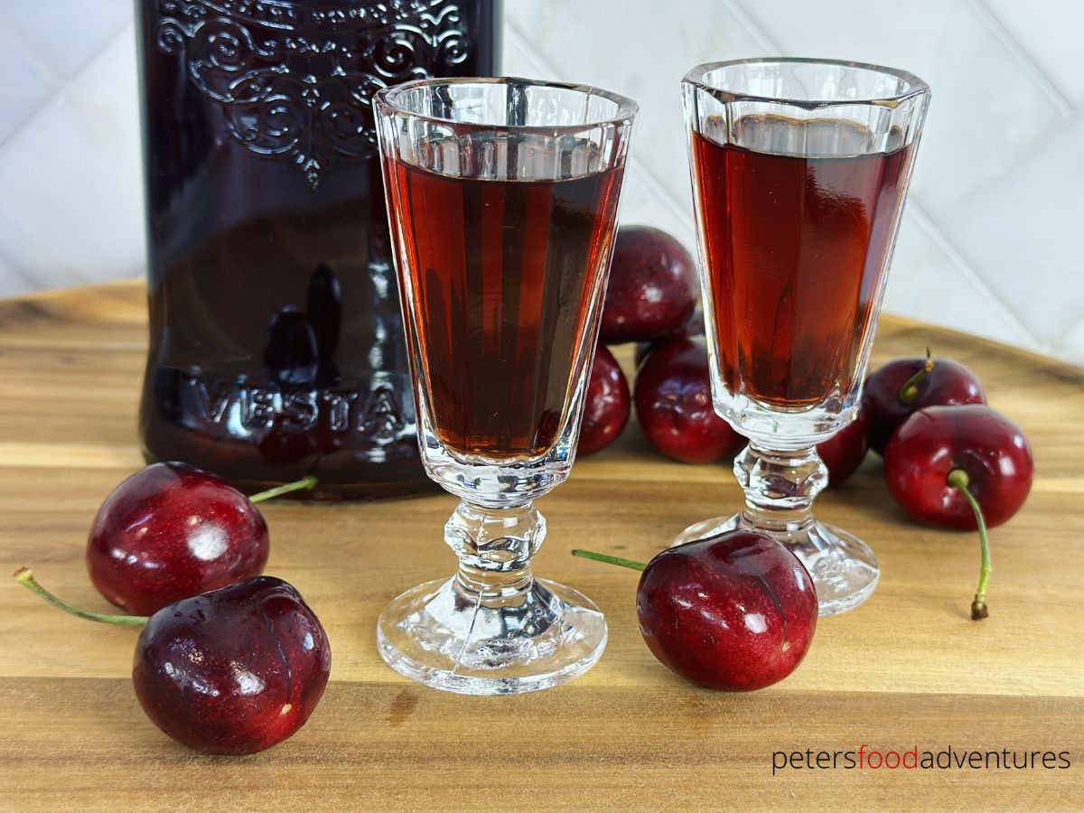 cherry vodka in shot glass