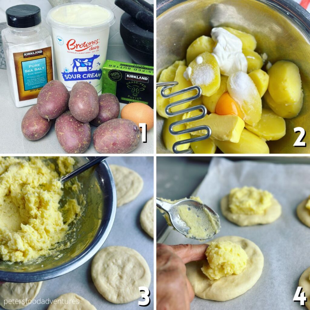 step by step making potato filling
