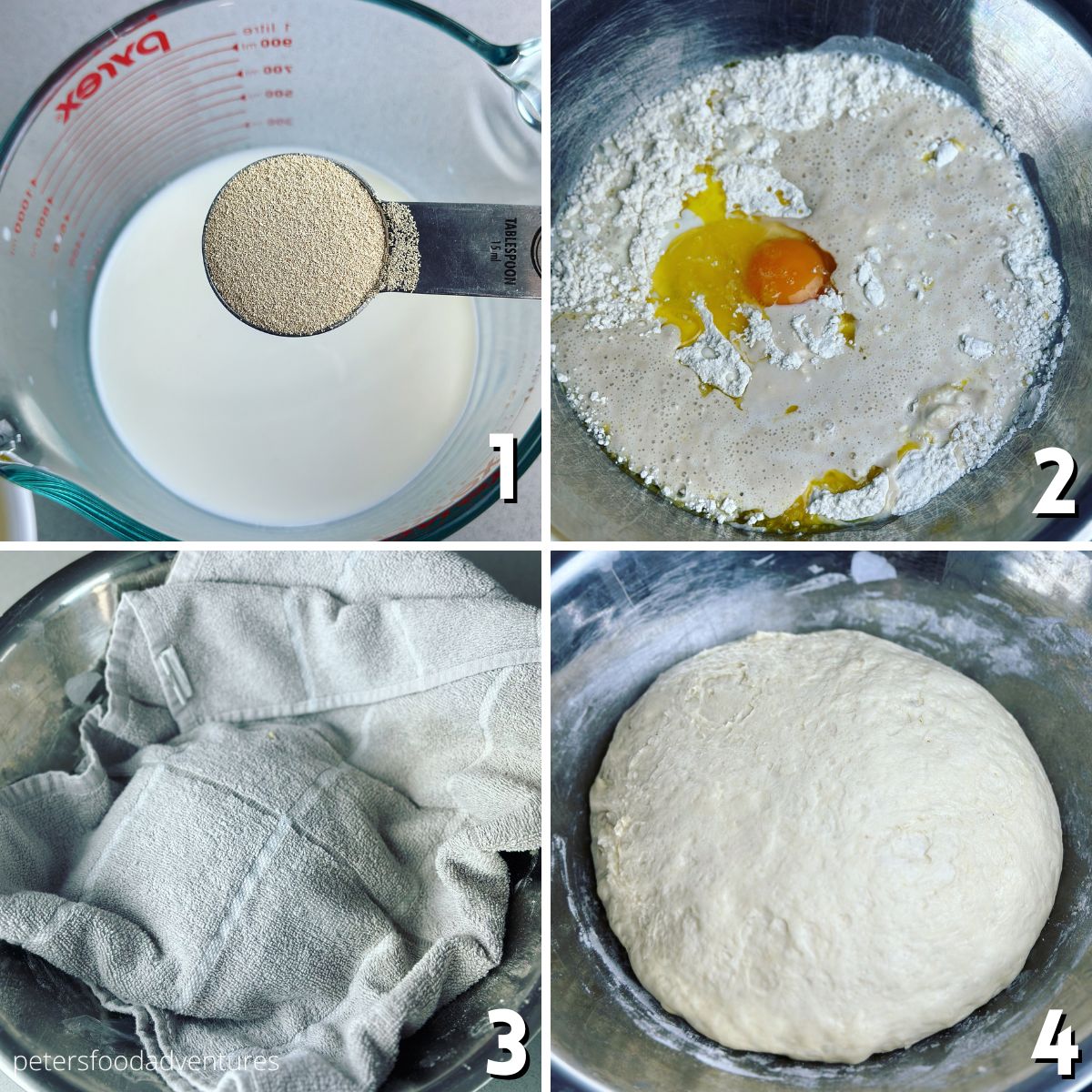step by step making yeast dough
