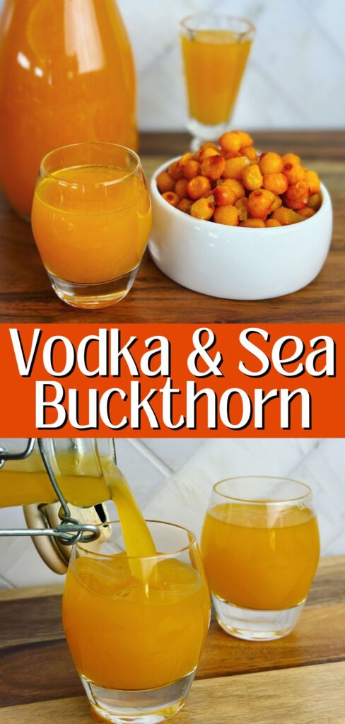 serving sea buckthorn vodka pin