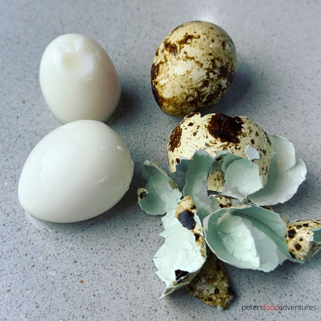 peeled quail eggs