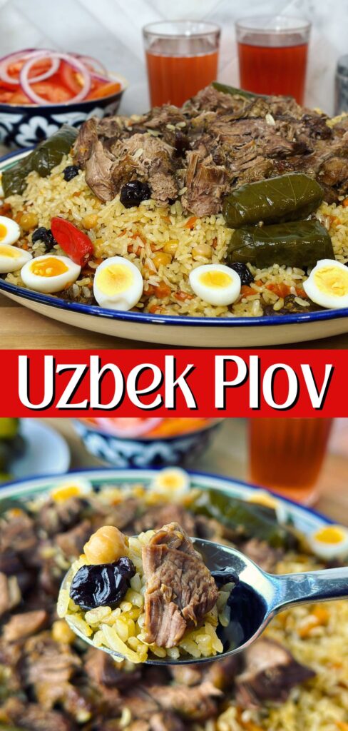 serving uzbek plov